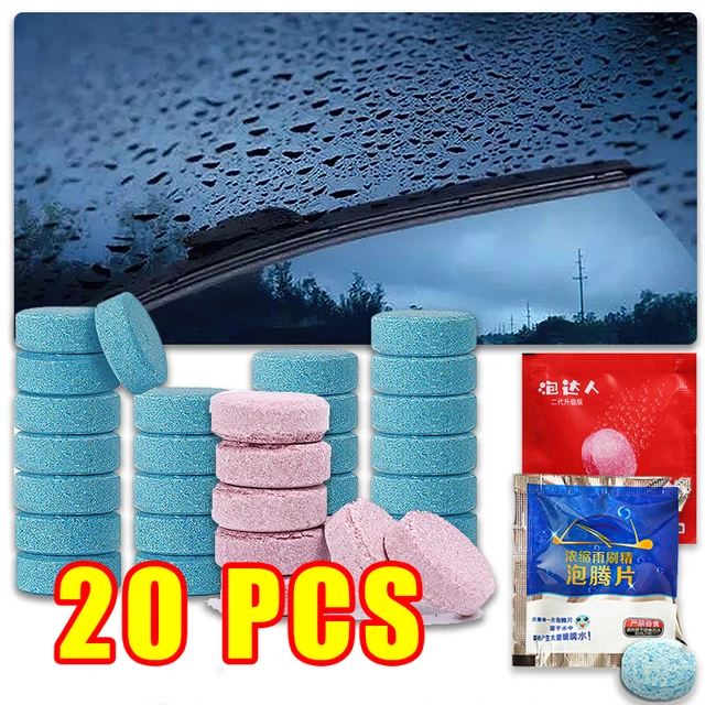 20Pcs Car Solid Cleaner Windscreen Wiper Fine Effervescent Tablets Car  Concentrated Glass Cleaner Car Wiper Cleaning Agent - AliExpress