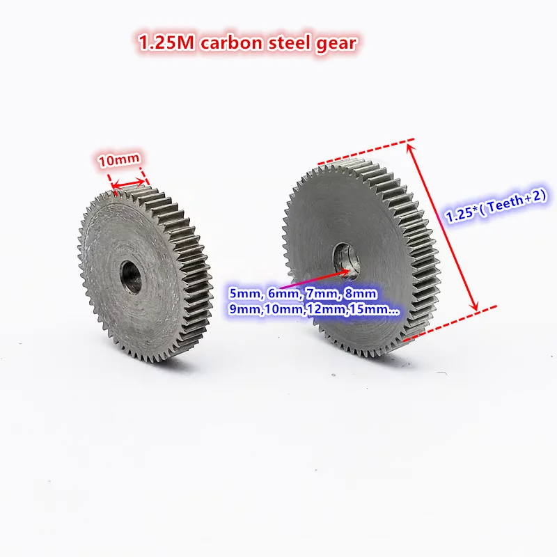#45 carbon steel 1.25modulus 1.25M 36T~45T Spur gear metal gear