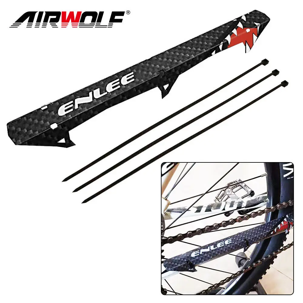 Airwolf Bicicletta Catena Stay Protector Mtb Mountain Bike Forcella Posteriore Protecter 3K Carbon Weave Road Bike Frame Chain Guards Cover