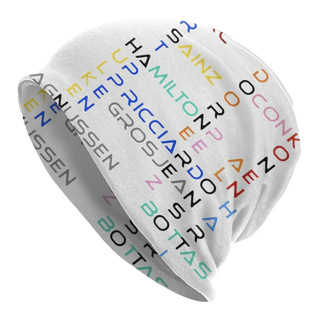 

F1 Driver Names (white) Adult Knit Hat Pullover Cap Comfortable Adult Men's Woman Knit Hat