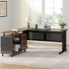 63 Inch Large Office Desk L Shaped Computer Desk with Drawers and Storage Shelves, Business Furniture Desk Workstation 4