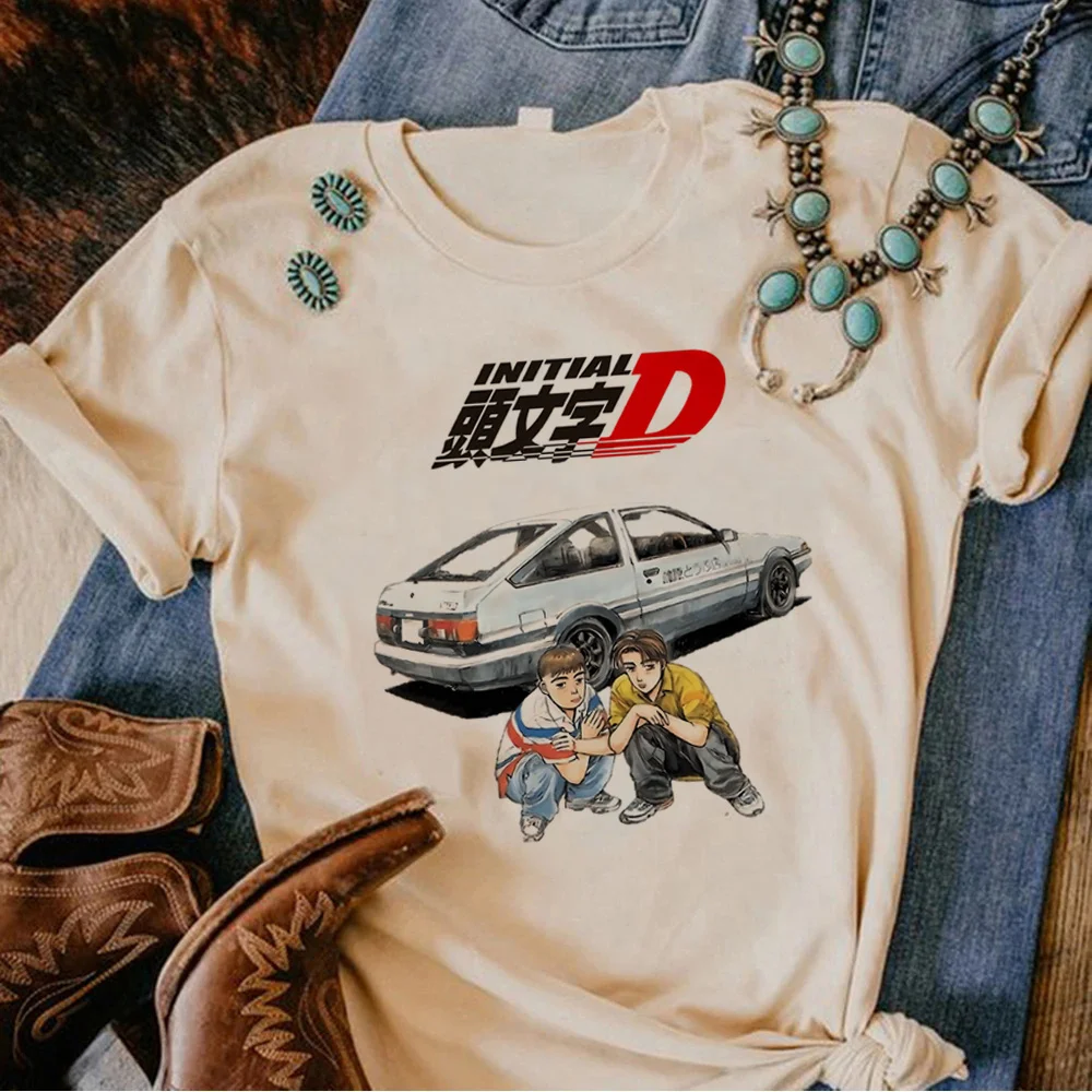 

Топ Initial d, женская дизайнерская футболка Y2K с графическим рисунком, Женская японская модель