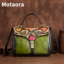 

MOTAORA Chinese Style Women Shoulder Bags For Ladies Handbags Cow Leather Handmade Embossed Female 2022 New Luxury Flap Handbag