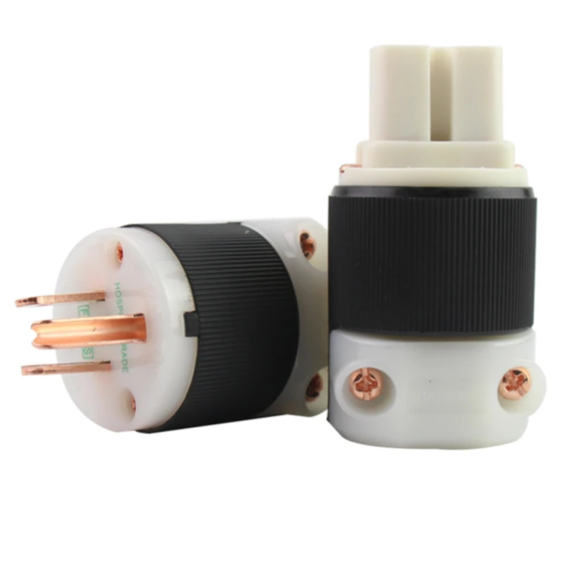 Premium Pure Copper Plated HiFi Audio AC Power Plug - 15A 125V