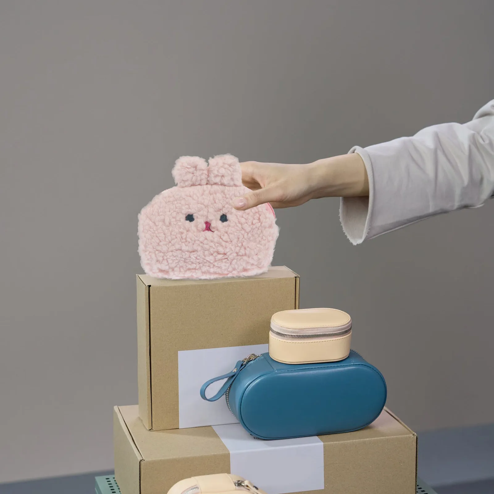 토끼 껍질 가방 휴대용 지갑 강력한 내마모성 클래식 완벽한 선물 친구 어린이 ..