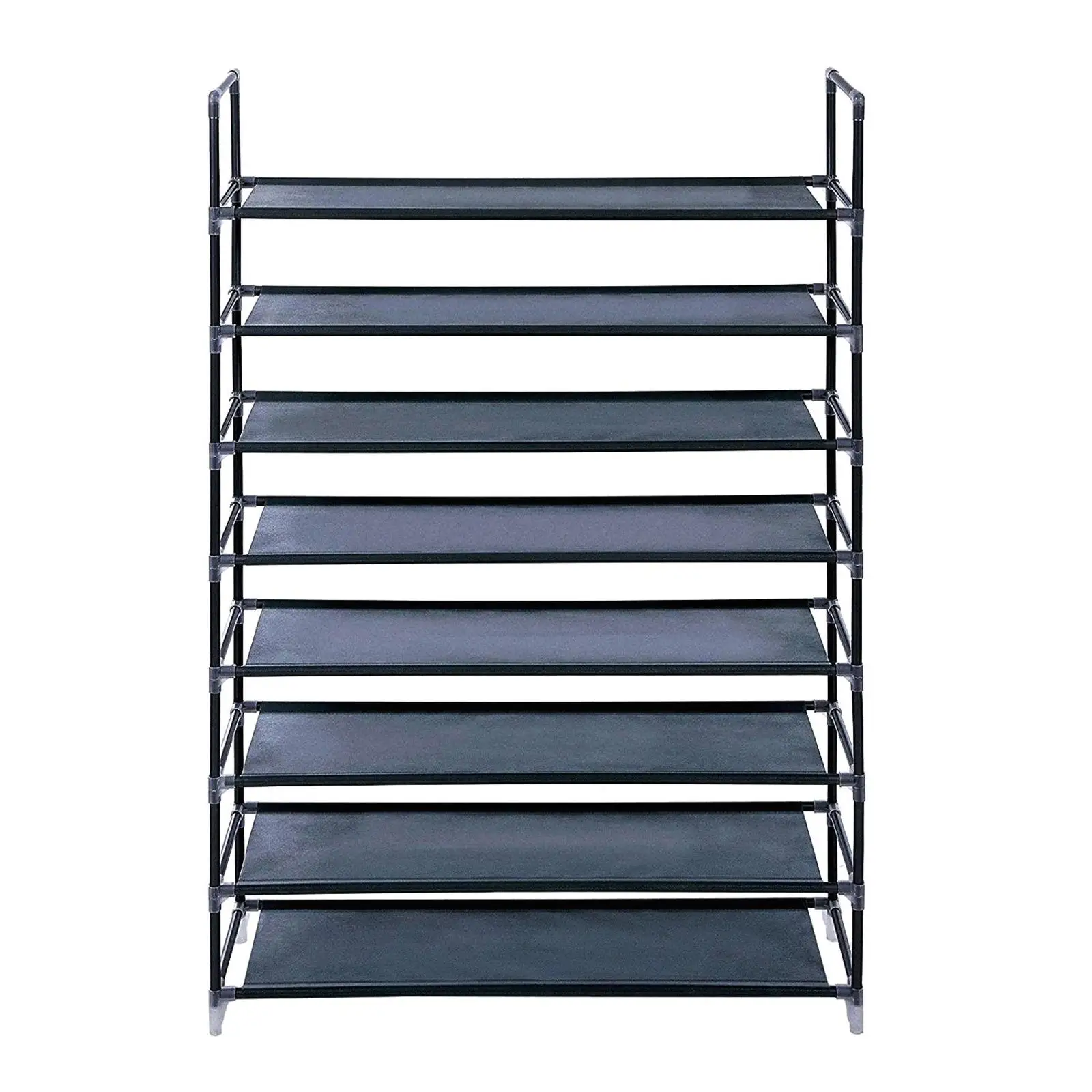100cm 8-Layer Steel Shoe Rack - Large Capacity Non-Woven Fabric Organizer in Black 4