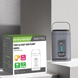 Portable Wireless Electric Air Pump for Cushions, Air Beds, Boats, and Swim Rings (Grey)
