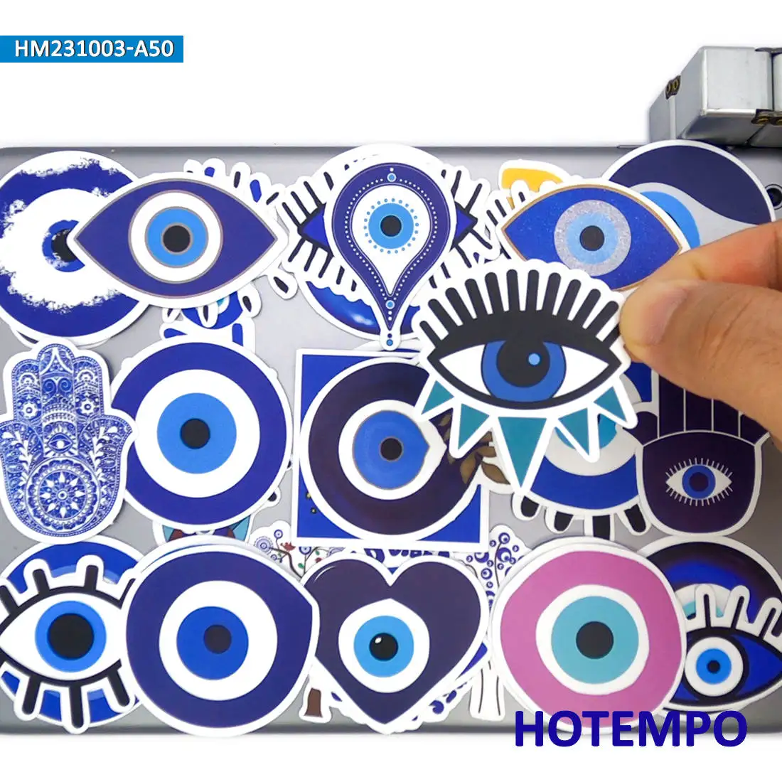 20/30/50 개, 파란 악마 눈 스티커, 신비한 부적, 토템 아트, 재미있는 데칼, 전화, 노트북, 수하물, 자전거, 자동차, 기타, 헬멧, 스케이트 보드, 컵, 유리, 오토바이 스티커