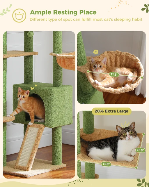 Scratching Post Foobrues Green Cactus Cat Tree Cat With Hammock