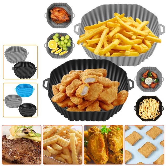 Wholesale 6.3 7.5 8 Inch Reusable Food Safe Air Fryer Silicone Pot Round Air  Fry Liner Silicone Square From m.