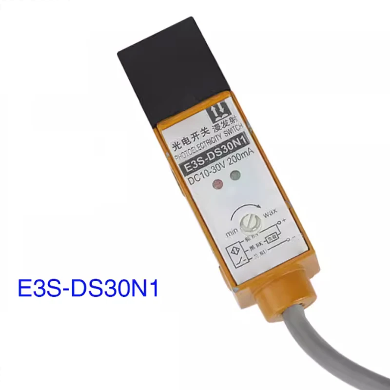 

E3S-DS30N1 E3S-DS30N2 E3S-DS30P1 E3S-DS30P2 Diffuse Reflection Photoelectric Switch DC 12V24V36V NPN PNP 10-30cm Adjustable