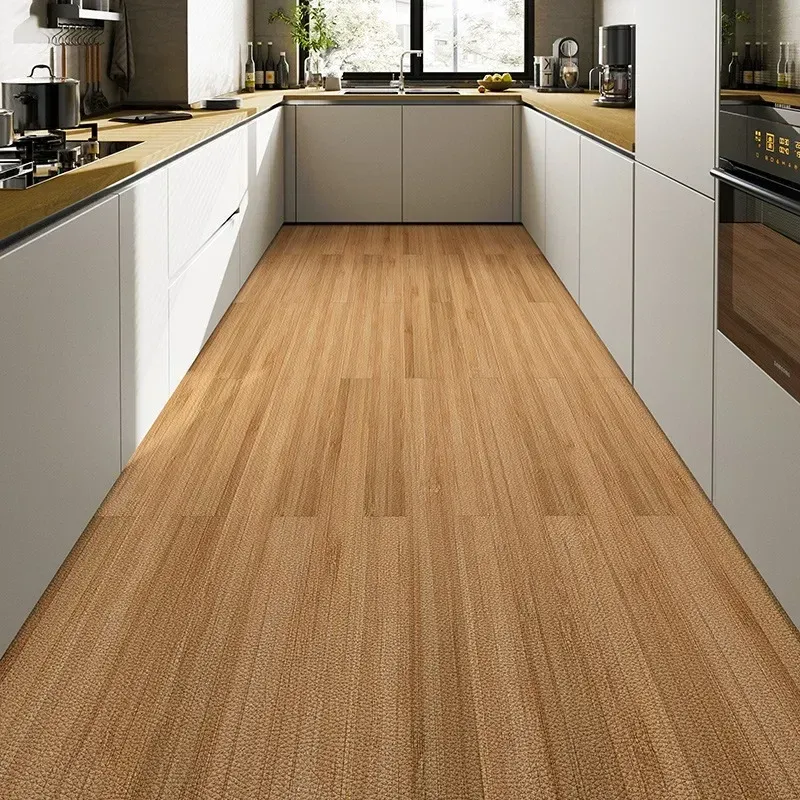 Imitation Wood Grain Kitchen Floor Mats Oil-proof Waterproof PVC Easy-to-wipe Carpet Balcony Rug ÐÐ¾Ð²ÐµÑ Tapis ë¬ê·¸ ÐÐ¾Ð²ÐµÑ Tapis ë¬ê·¸