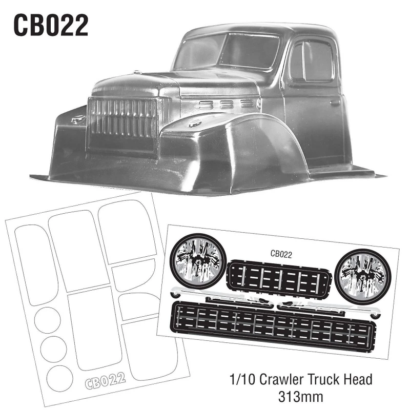

CB022 1/10 Crawler Truck Head Body, 313mm TRX4 LOSI AXIAL REDCAT HPI