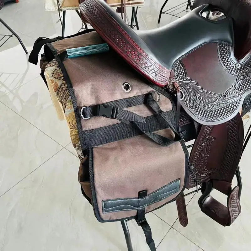 Western Saddle Bag Wild Riding Saddle Equestrian Supplies Bag Accessories Storage Horse Backpack