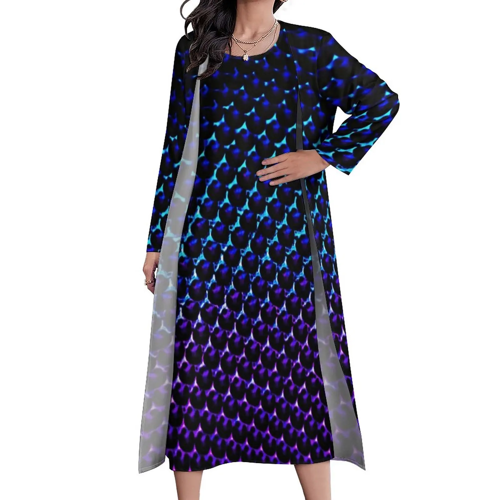 

Patterns Metallic Dress Two Piece Colorful Sparkles Aesthetic Boho Beach Long Dresses Women Beach Maxi Dress Gift