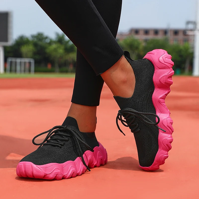 Fashion Women's Sneakers Mesh Breathable Platform Versatile Running Lightweight Lace Up Training Summer Casual Vulcanized Shoes