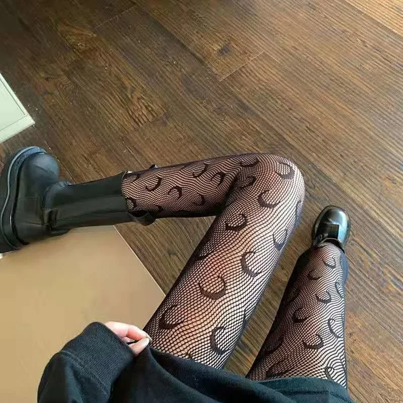 Women Socks Women Tights Women's Sexy Pantyhose Tight Letters Stockings Nylon Elastic Net Stockings Mesh Hollow Fishnet Sexy Women's Pantyhose