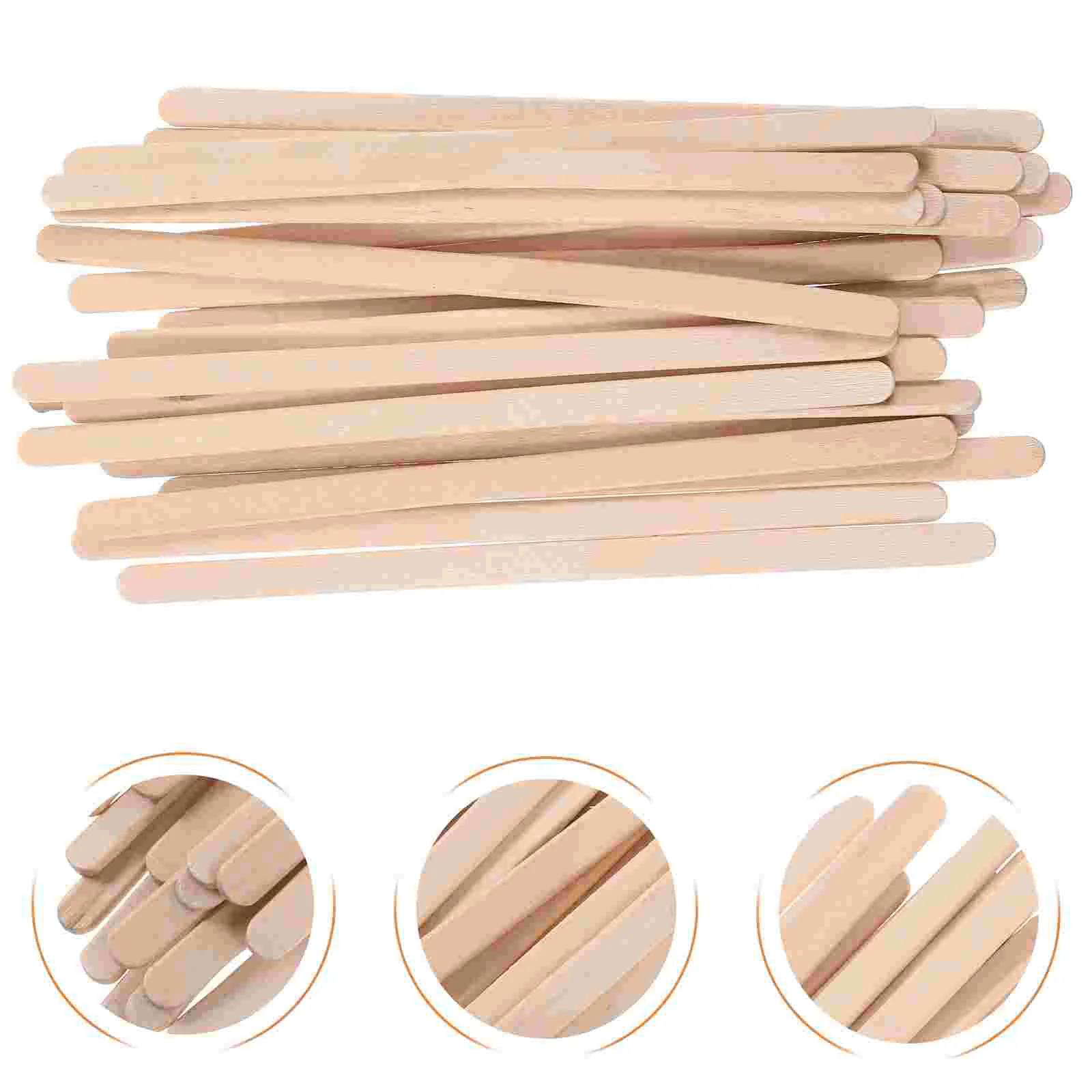 100pcs Wax Strips 140x6x2mm Thick Edge Wood Spatula Sticks Hair Removal Tool Set Efficient Waxing Solution Versatile Beauty