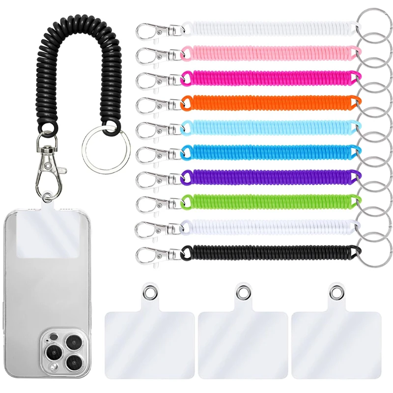 thumbnail image 2 of Elastic Retractable Spring Coil Keychain With Plastic Snap Hook For Keys Wallet Cellphone 2 of 14