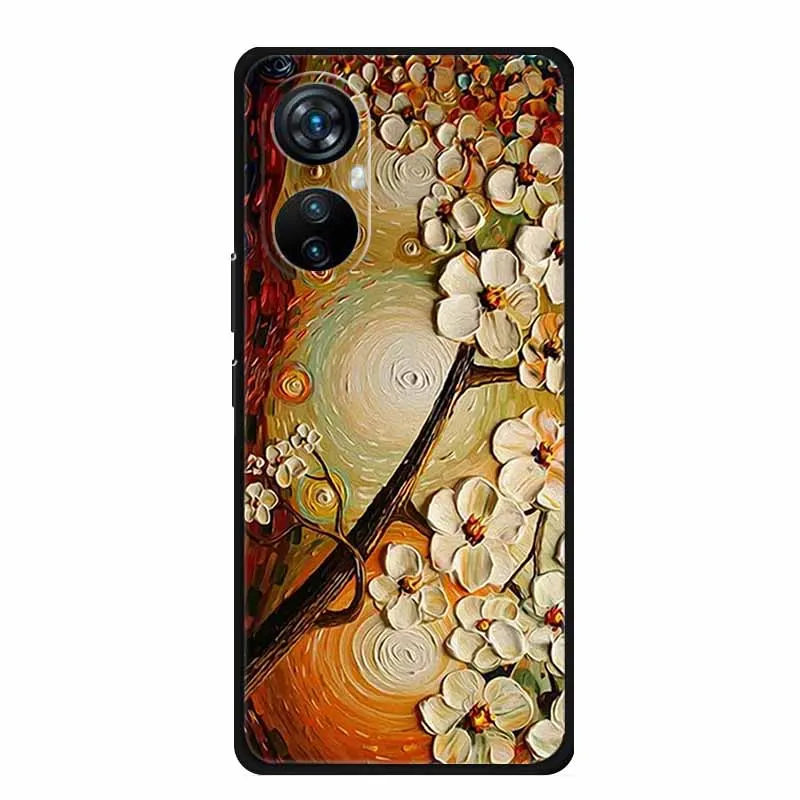 Elegant 3D Relief Emboss Black Silicone Soft Back Case