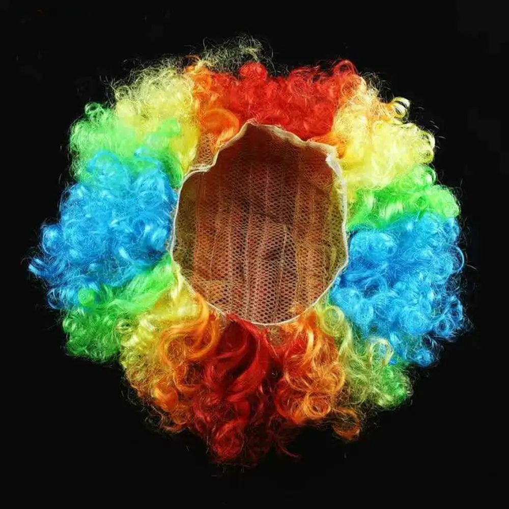 Fashion Black Afro Curly Wig Various Coloured Curly Hair Clown Cosplay Children/Adults Dressing Colorful Wigs Carnival Party