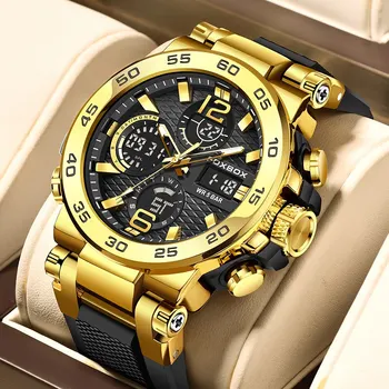 Business Watch Men Fashion Diver Watch Men Top Brand Luxury Sport Waterproof Military Chronograph Relógio Masculino+BOX