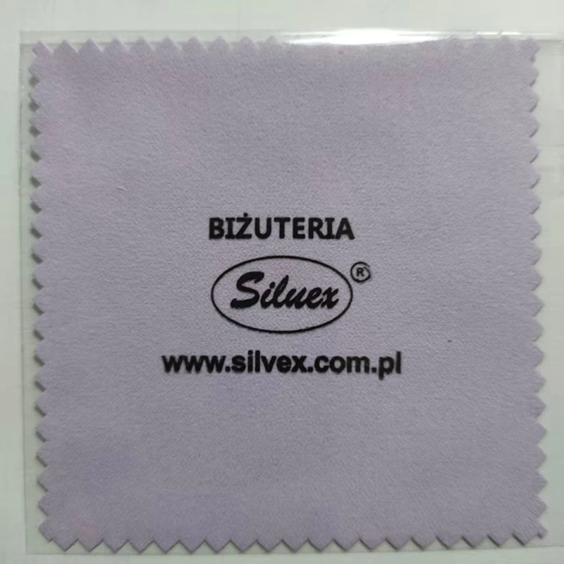 100개 맞춤 로고 무료 8x8cm 실버 광택 보석 세척 방오 재사용 가능 부드러운 닦는 천 보석 스웨이드 천