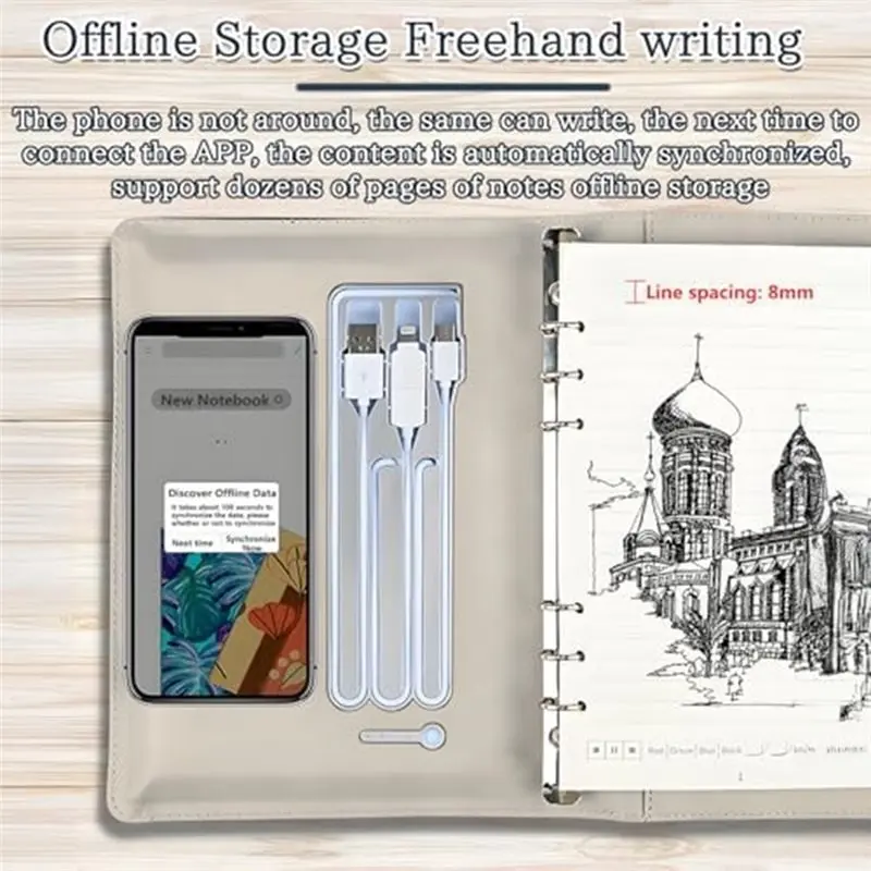 AP-디지털 노트북 프로 V2 스마트 펜 및 16GB USB 드라이브 포함-메모, 그림 및 학습을 위한 실시간 동기화, 사무실에 적합