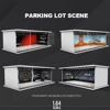 1:64 Scale Diorama Car Garage Model Assemble LED Lighting Car Parking Lot Backdrop Display Scene Model Toy Collection Gift 4