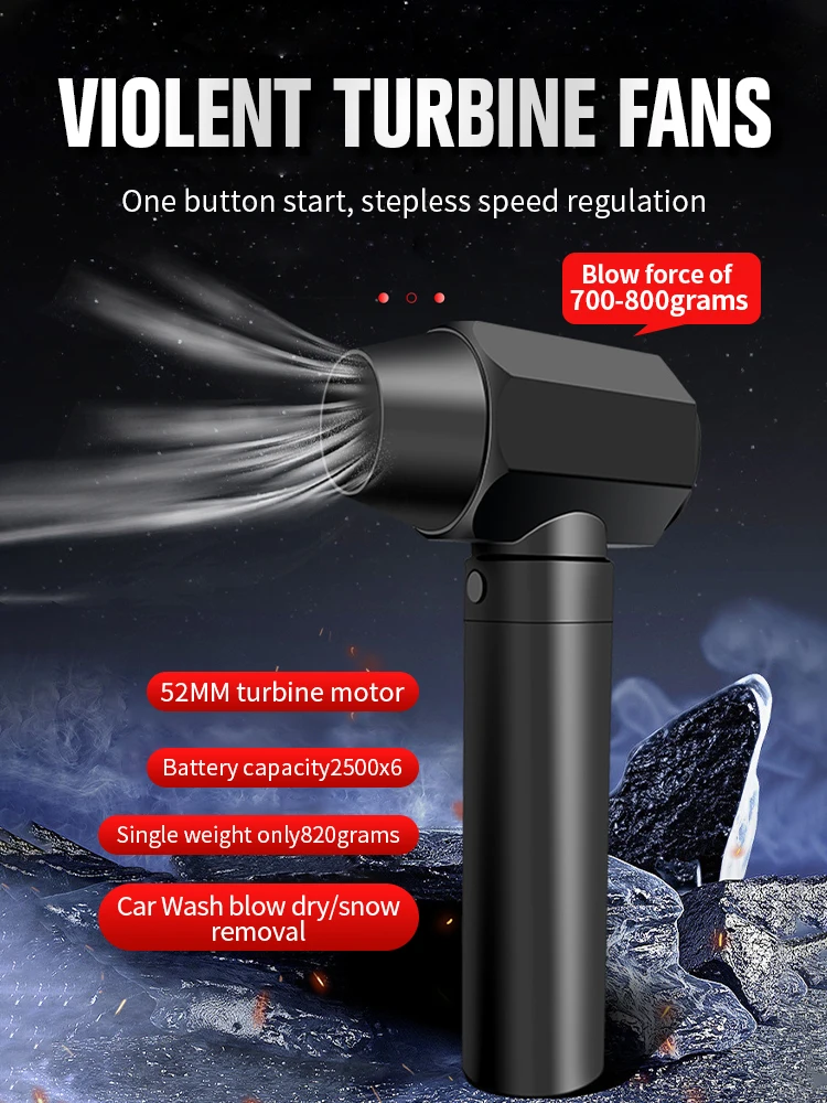 

100,000RPM Turbofan Air Blower Brushless Motor 500W Turbo Jet Fan High Power Dust Blower 52mm Wind Speed Violent Turbo Fan Dryer
