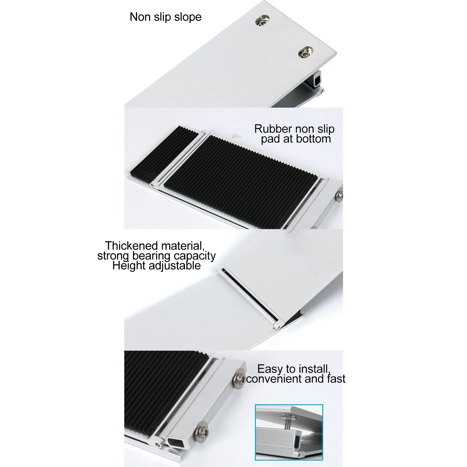 Threshold Ramp 1 Pair Threshold Ramp Wheelchair Entry Aluminum Alloy Adjustable Mobility Access Threshold Ramp for Home Bathroom 6
