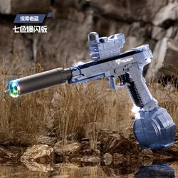 Electric Flashing Lights Water Gun - Automatic Desert Style Toy for Outdoor Pool Battles and Gifts (Desert Eagle-blue)