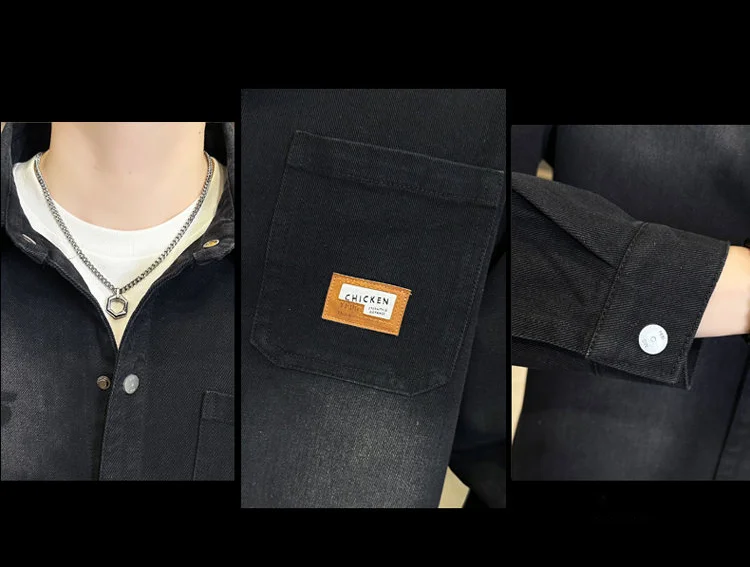 Nuovo2024 giacca in denim di marca alla moda di alta qualità da uomo, versatile, vestibilità slim, semplice, alla moda_voghion.com