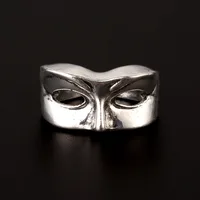 Retro Masquerade Mask Ring For Men Punk Gothic Rock Hiphop Open Ring Unisex Accessories Handmade Designer Jewelry Lovers Gift 1