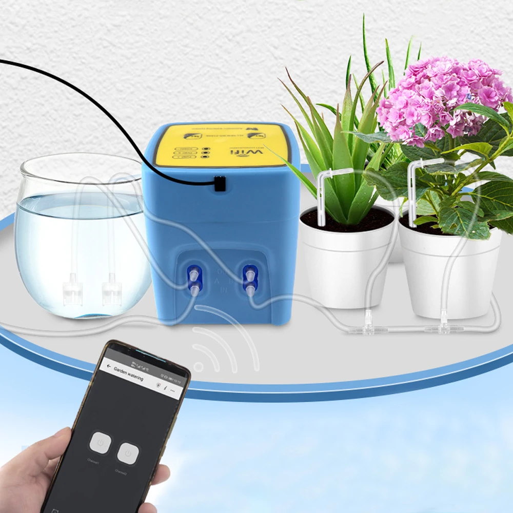 

Intelligent Timer System WIFI Mobile APP Control Automatic Watering Device Double Pump Controller Garden Drip Irrigation Device