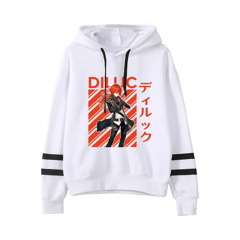 

Genshin Impact Game Hoodie Unisex Pocketless Sleeve Sweatshirt Women Men's Outwear Harajuku Streetwear Character Pattern Tops