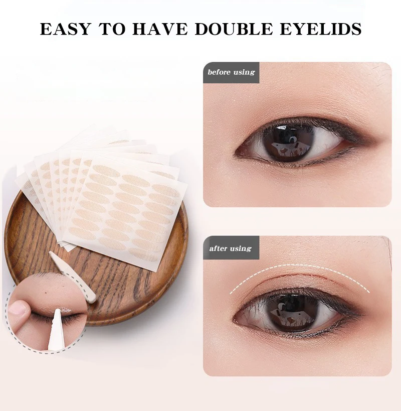 Double Fold Eyelid Tape KLINA 72-240 Pairs Double Fold Eyelid Tape Sticker Decal Clear Beige Stripe Self-adhesive Natural Eye Makeup Make Up With Tool