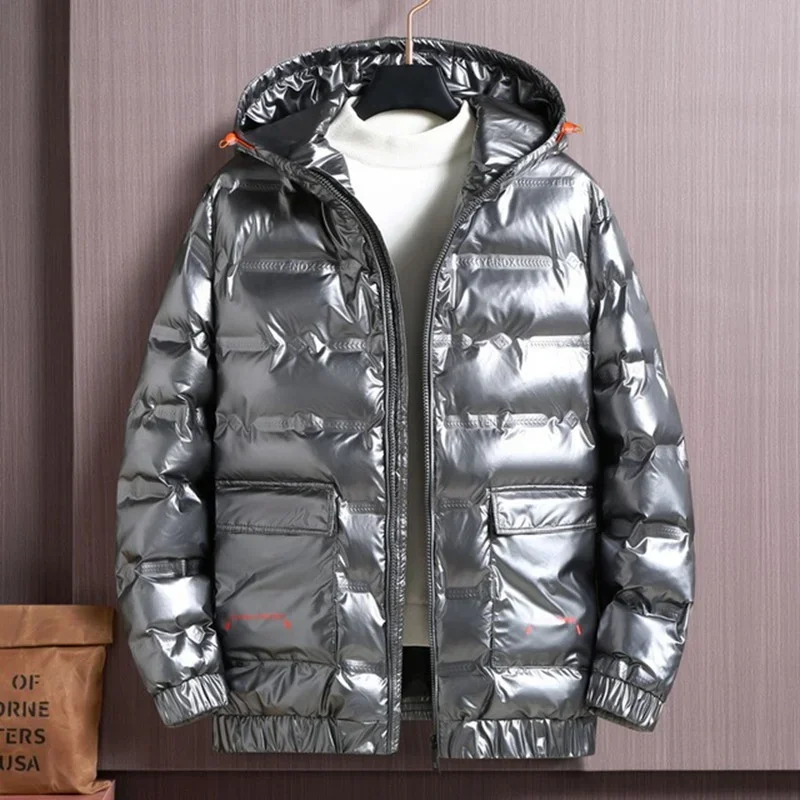 Mannen Donsjack Capuchon Gewatteerde Jas Geïsoleerd Lichtgewicht Winter Jas Buitenshuis (Color : Red, Size : 2XL