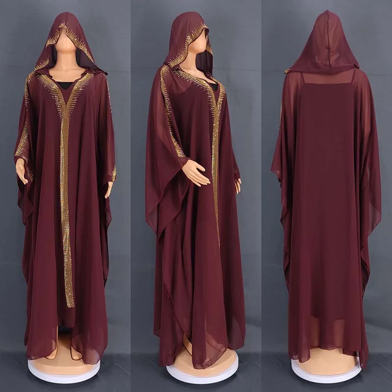 

Nigeria Ladies Caftan Dress African Dresses for Women 2023 Traditional Hijab Abaya Musulman Boubou Robe Africaine Femme Clothes