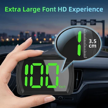 Display HUD per Auto, Tachimetro Digitale GPS MPH, Display LED ad Alta Definizione con Caratteri Grandi per Auto, SUV e Moto
