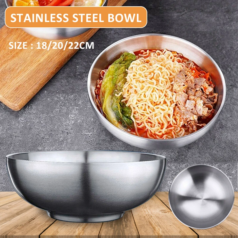 Stainless Steel Double Wall Insulated Bowl Large Capacity Food