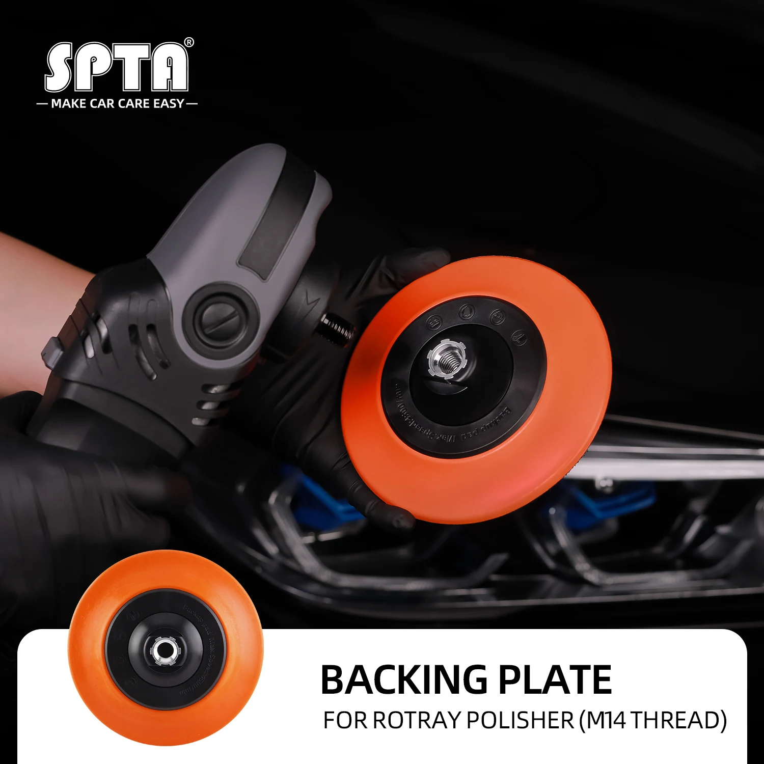 Backing Plate Hook Loop Pads M14 Thread Car Polishing for Rotray Polisher Accessories 5" 125mm / 6" 150mm