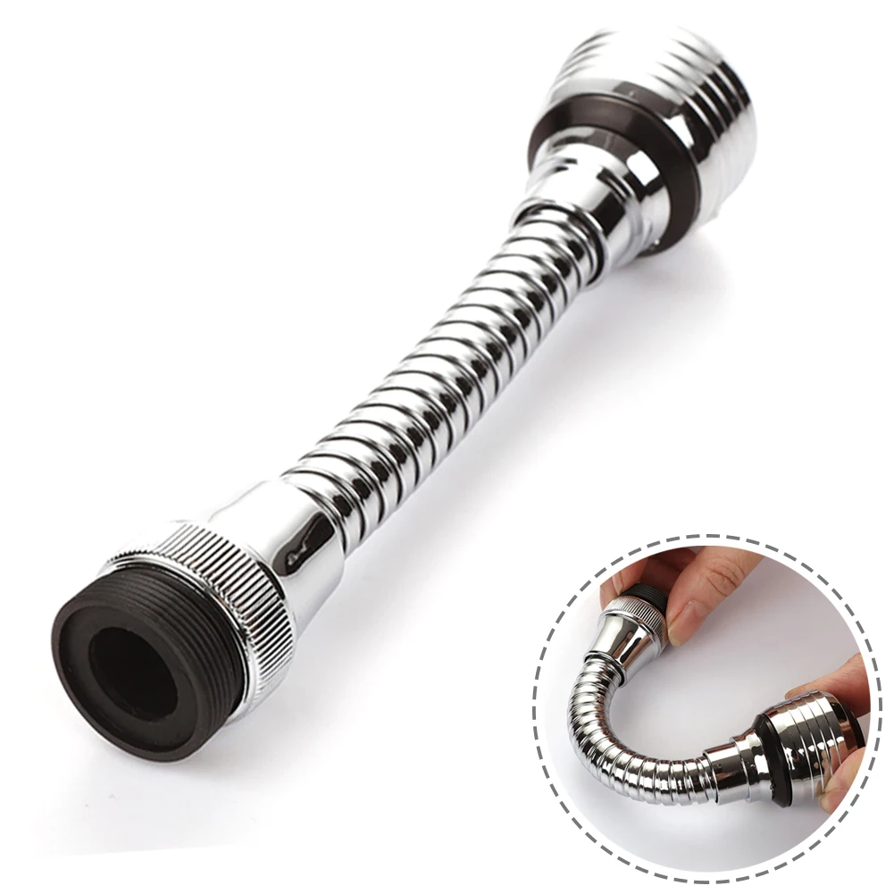 Description Picture 2 of item360° Flexible Faucet Extender Bendable Kitchen Sink Tap Spray Head Attachment Material:Stainless Steel+ABS Sliver Color