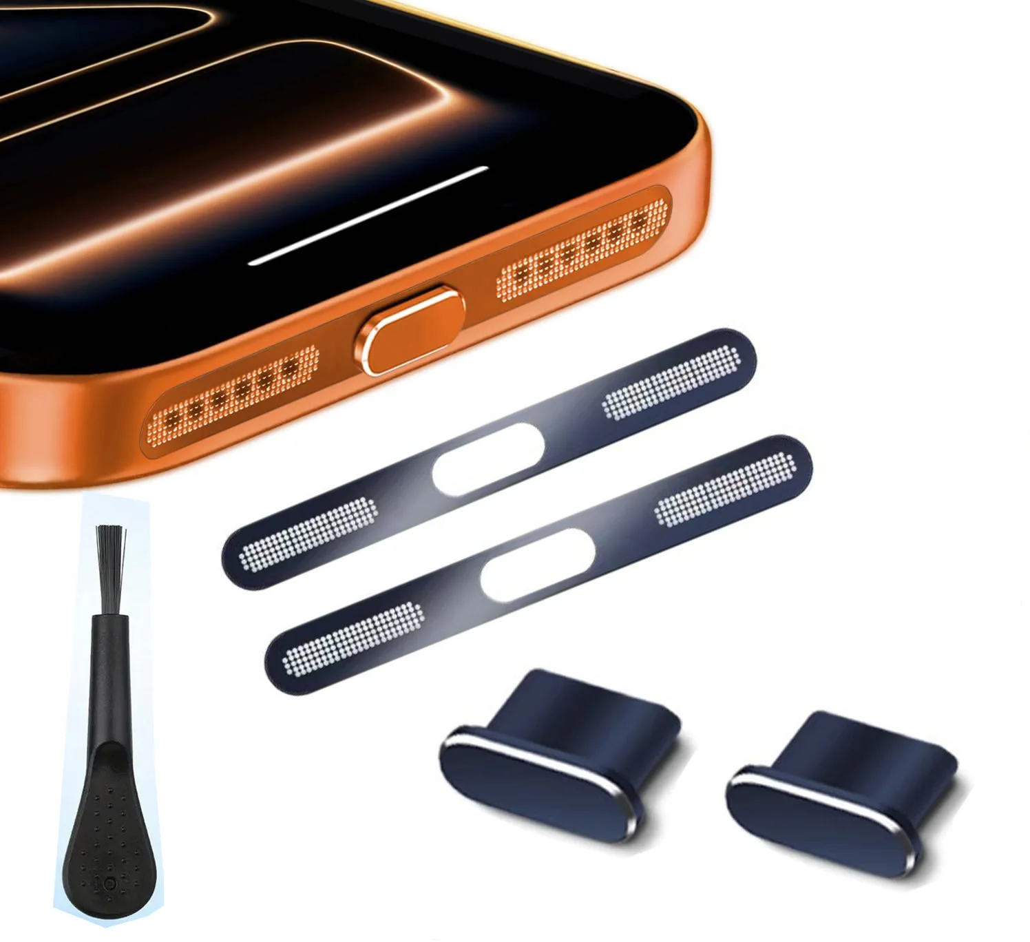 Enhanced Mobile Phone Speaker Dust Mesh Cover & USB Type C Charging Port Protector Cleaning Kit