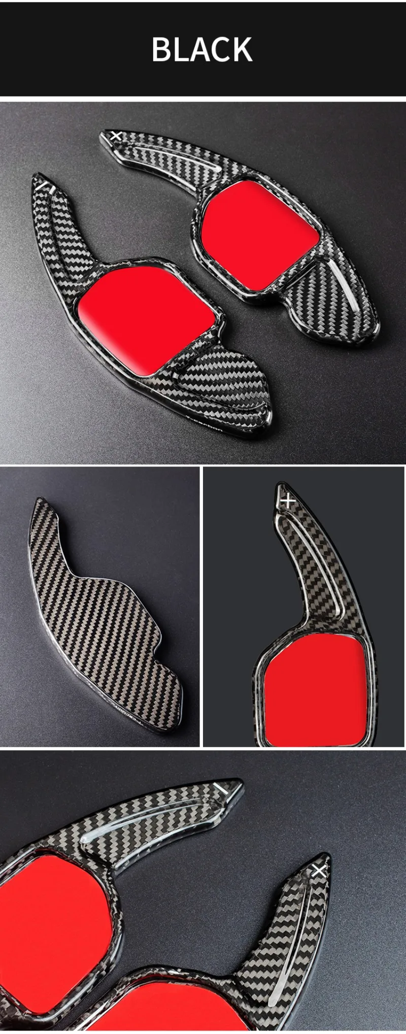 T-carbon Carbon Fiber Steering Wheel Paddle Shift For Audi A3 A4 A5 A6 A7 A8 Q3 Q5 Q7 TT S3 S5 R8 2012-2014