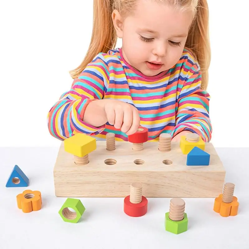 

Screw Board Wooden Montessori Toys Develop Fine Motor Skills Sensory Toys For Toddlers Preschool Education Learning Supplies