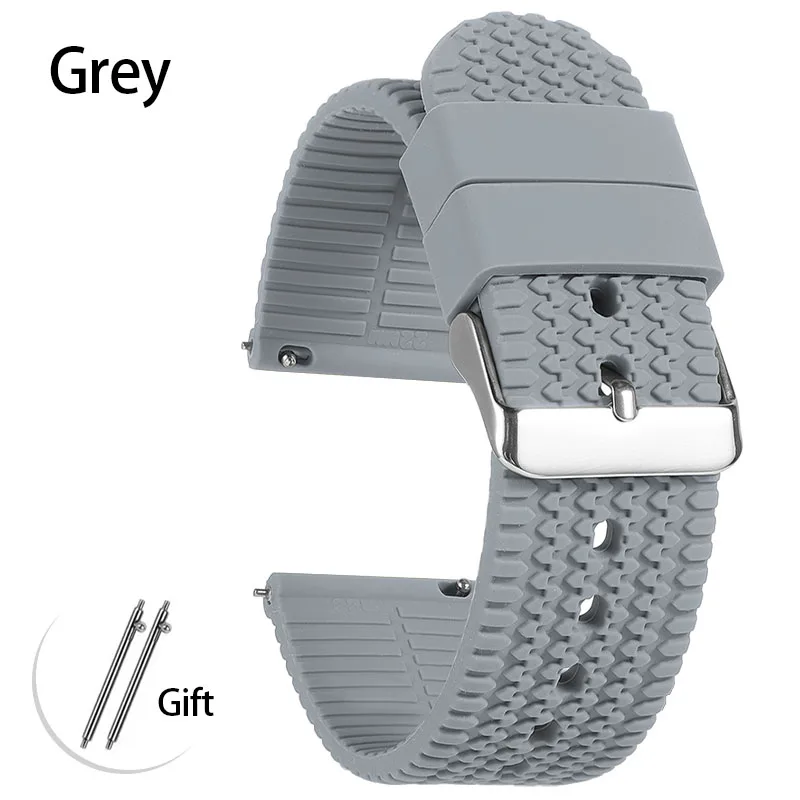 Silicone Sport Watch Band - Soft Rubber Strap with Quick Release