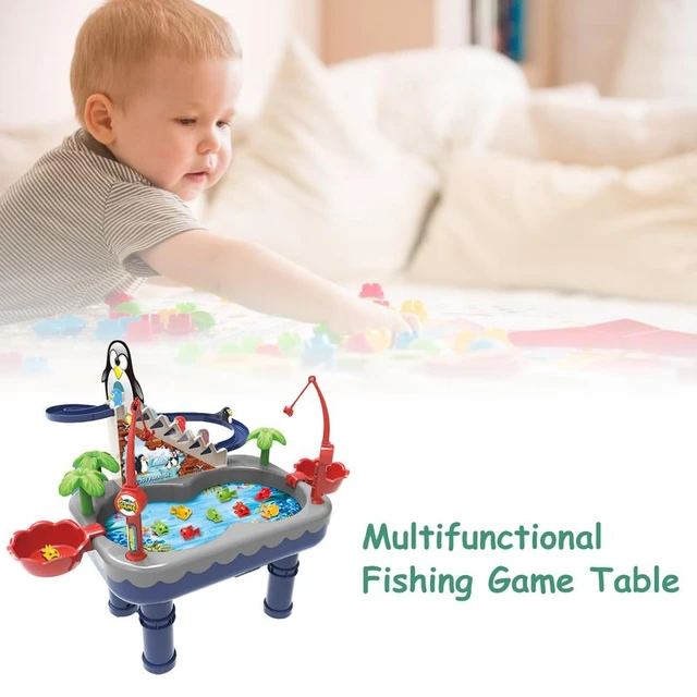 Baby Bathing Toy Fishing Game Toy Electronic Fishing Toy Fishing Board Game  Toys Water Table Bath Toy With Stair Slide Pond - AliExpress