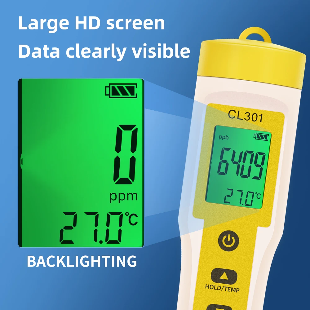 S3f5f72b7e67c4e4c975e38106e35487ek 5 in 1 Chlorine Meter Pen Water Quality Detector PH, H2, ORP TEMP CL2 Tester Multi-function Spa Swimming Pool Chlorine Monitor Mallzona