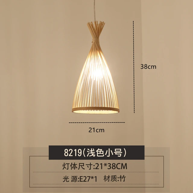 Japanese Style Pendant Lights Modern Hand Made Bamboo For Living Bedroom Bar Decor E27 Luminaire Suspension -